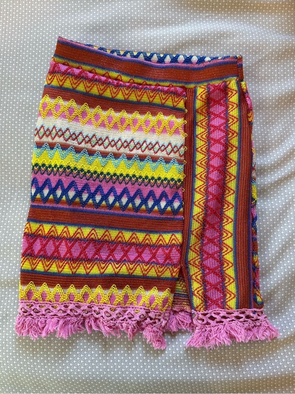 Hippie Fringe Knit Skirt